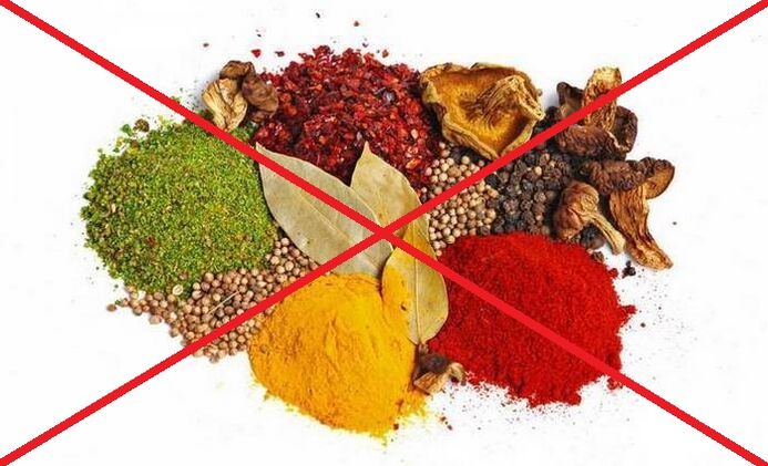 En caso de osteocondrosis cervical, es necesario evitar el uso de condimentos picantes.