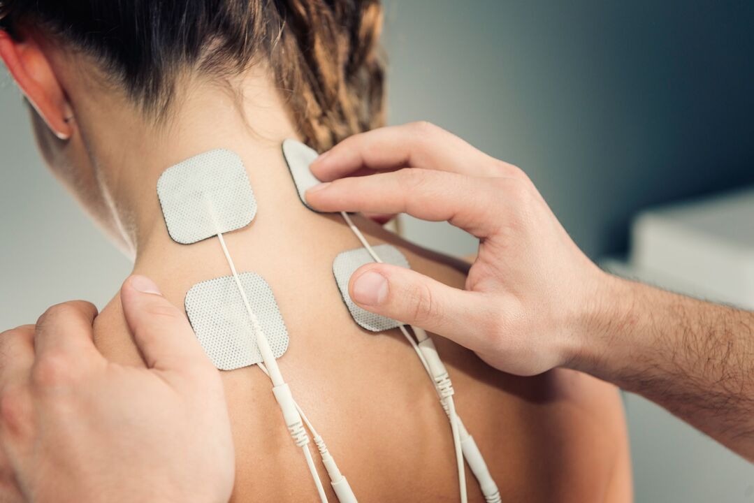 Electroforesis para el tratamiento de la osteocondrosis del cuello.
